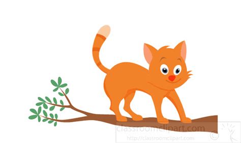 Animals Clipart - cat-cat-on-tree-animation - Classroom Clipart