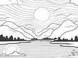Sunset Coloring Escape  Coloring Page sketch template