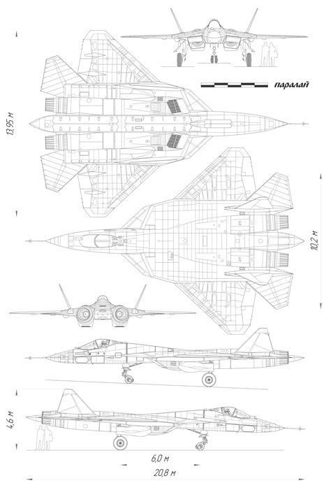 Sukhoi Su-57 Blueprint - Download free blueprint for 3D modeling Wwii Aircraft, Fighter Aircraft ...