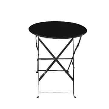 Garden Round Café Table - Black - 58cmW x 68cmH - D PLUS D Events