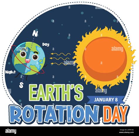 Earth Rotation Day Banner Design illustration Stock Vector Image & Art ...