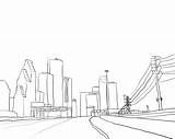 Houston Skyline Coloring Page Pages sketch template