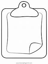 Paper Clipboard Coloring Page  Pages School coloring sketch template