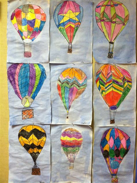 Pin by Nikki Stone on Art Ed | Hot air balloons art, Kindergarten art ...