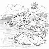 Island Coloring Pages Colorful Adventures On Paradise sketch template