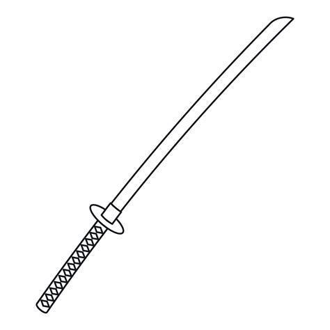 Japanese katana icon, outline style 15206402 Vector Art at Vecteezy