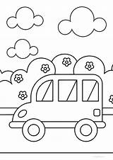 Car on The Road Coloring Page  PDF High sketch template