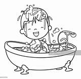 Take A Bath Coloring Page sketch template