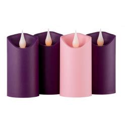 CANDLE - ADVENT - FLAMELESS - 2" X 4" - 3 PURPLE, 1 ROSE | B. Broughton Company