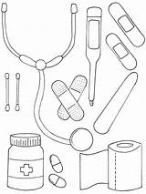 Medical Supplies Coloring Page Template sketch template