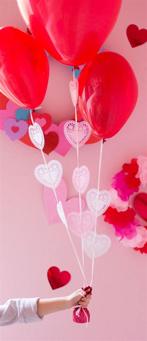 Heart Doily Valentine Balloons Craft | Valentines balloons, Valentines ...