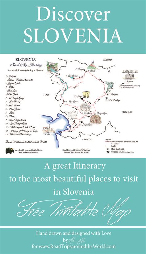 A Road Trip in Slovenia: Free printable map and more! - Road Trips around the World | Road trip ...