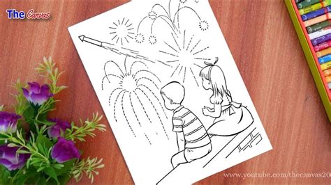 how to draw Diwali Festival for Kids || Cute Drawing for Diwali Festival step by step - YouTube