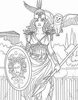 Athena Greek Goddess Coloring Page Pages sketch template