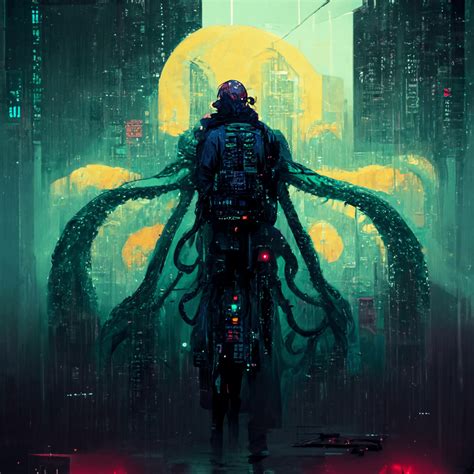 Cyberpunk Cthulhu Man : r/LovecraftianArt