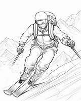 Skiing Coloring Pages sketch template