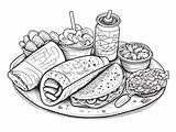 Mexican Food Coloring Delight  Page sketch template
