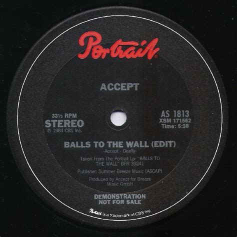 Accept – Balls To The Wall (Edit) / Balls To The Wall (1984, Vinyl) - Discogs