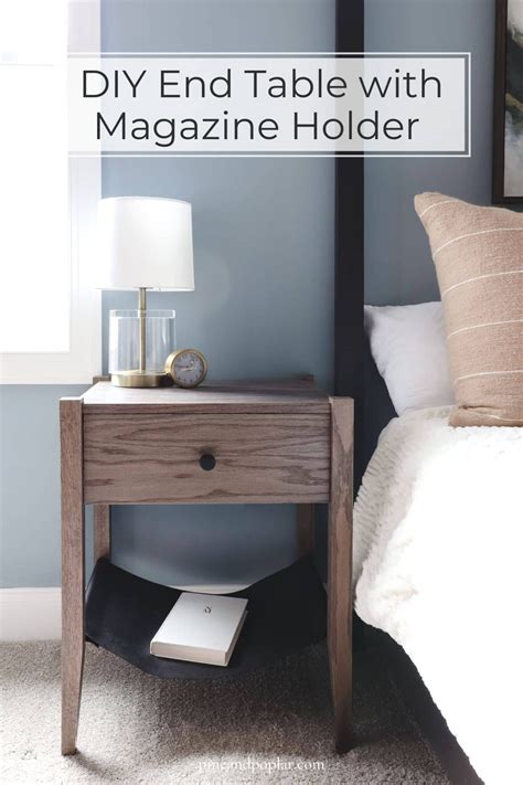 DIY End Table with Leather Magazine-Holder