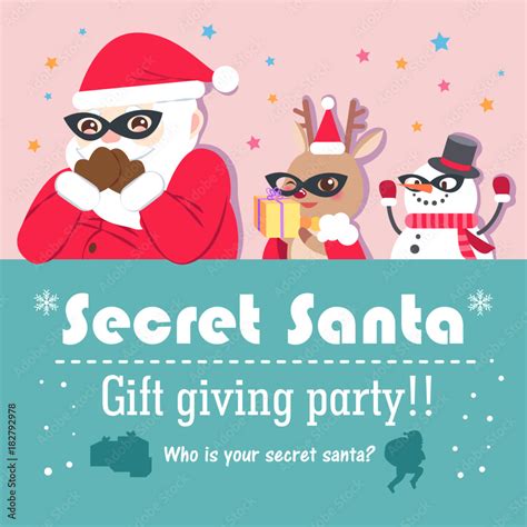 cartoon secret santa Stock Vector | Adobe Stock