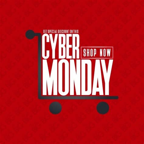 Free Vector | Red background, cyber monday, shopping cart