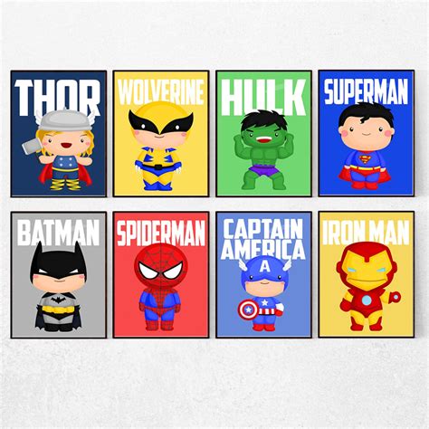 Superhero Kids Bedroom Decor Superhero Prints Superhero Wall - Etsy