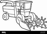 Combine Harvester Coloring Page Isolated For Kids Stock Vector Image  sketch template
