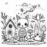 Quirky Spooky Spring Coloring Page · Creative Fabrica sketch template