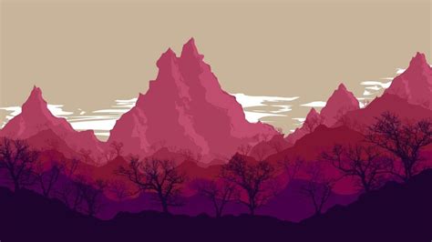 Flat Mountain [Digital Art, 1920x1080] : Art