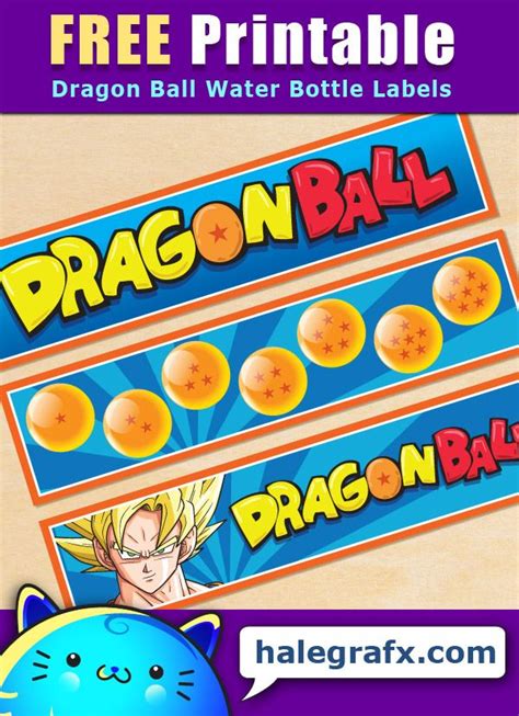 Free Printable Dragon Ball Water Bottle Labels Ball Birthday Parties, Birthday Party Themes ...