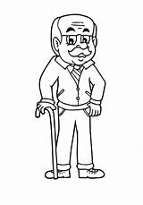 Old Man Coloring Page sketch template