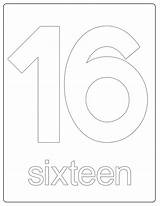 Number 16  Free Printable Coloring Pages sketch template