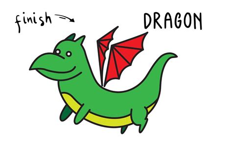 How To Draw an Easy Cartoon Dragon Step By Step for Young Learners ...