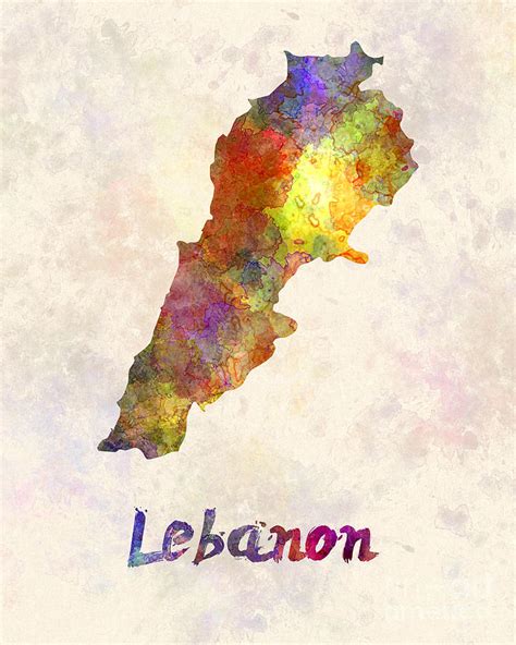 Lebanon in watercolor Painting by Pablo Romero - Fine Art America