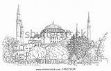 Hagia Sophia Elevation Sketch Coloring Page sketch template