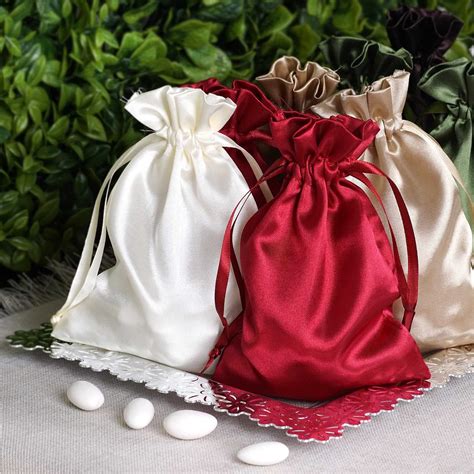 100 Pack Personalized Satin Drawstring Wedding Favor Bags 4"x6" | Como ...