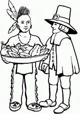 Pilgrims And Indians Coloring Pages sketch template