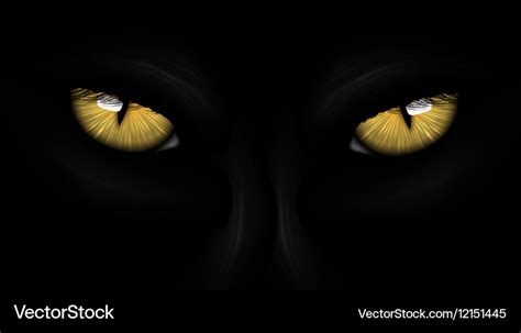 Yellow eyes black panther Royalty Free Vector Image