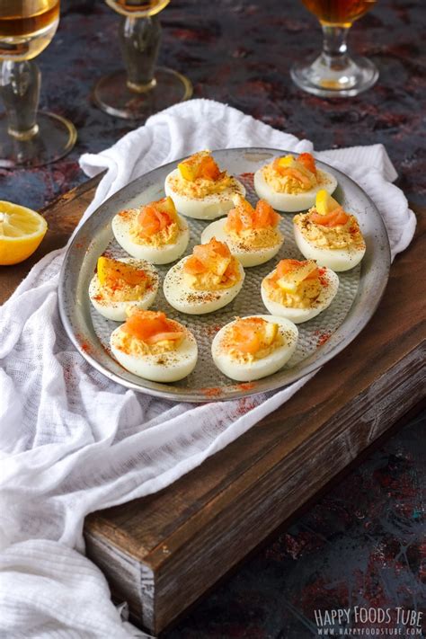 Smoked Salmon Deviled Eggs Recipe - Happy Foods Tube