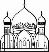 A Mosque With Domes And minarets coloring page 50766075 Vector Art At  sketch template