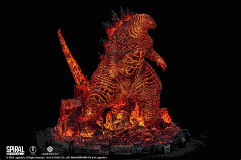 Godzilla: King of the Monsters-Battle in Boston Series-Burning Godzilla Deluxe Edition Statue ...