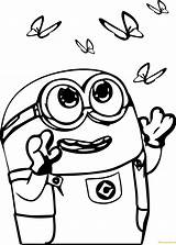 Drawing Minions With Butterflies coloring Page  Download Print Or sketch template