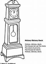 Hickory Dock Dickory Coloring Pages Nursery Printable Sheets Rhyme  sketch template