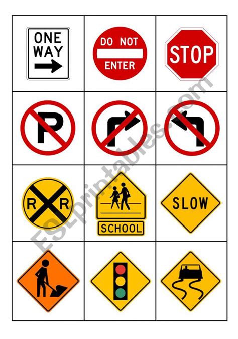 Printable Road Signs Flash Cards - Printable Card Free