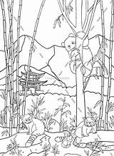 Bamboo Forest Printable Colouring Sheet  Digital Download sketch template