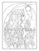 Set Of 5 Ethereal Beauties Coloring Pages Vol12 Printable  Etsy sketch template