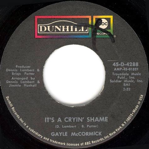 It's a Cryin' Shame / If Only You Believe by Gayle McCormick (Single, Pop): Reviews, Ratings ...