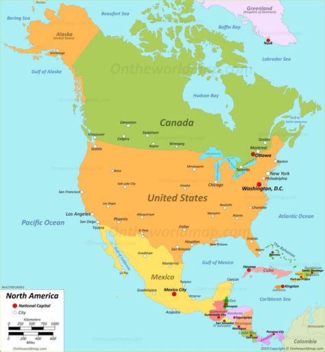 Printable North America Map