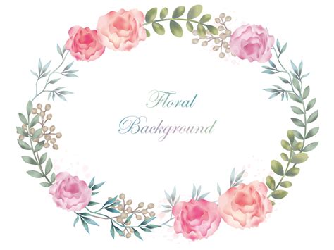 Watercolor oval flower framebackground with text space 563694 Vector Art at Vecteezy