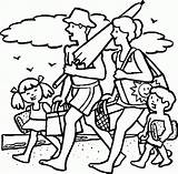 Family On The Beach Template  Summer coloring Pages sketch template